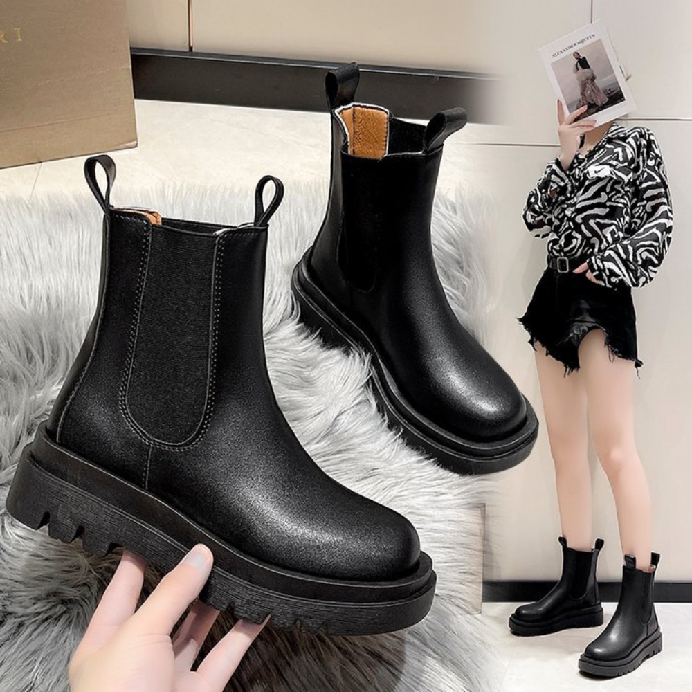 Women'S Shoes Chelsea - Stivali da Donna con Suola Spessa,