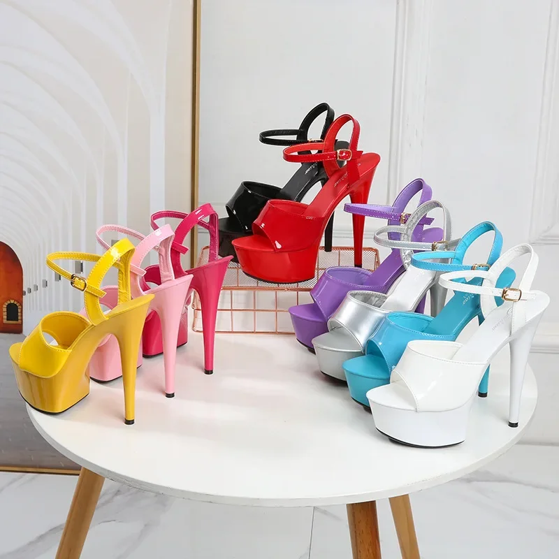 Women Shoes Black - 2025 Mclubgirl Moda Donna 15CM Sandali