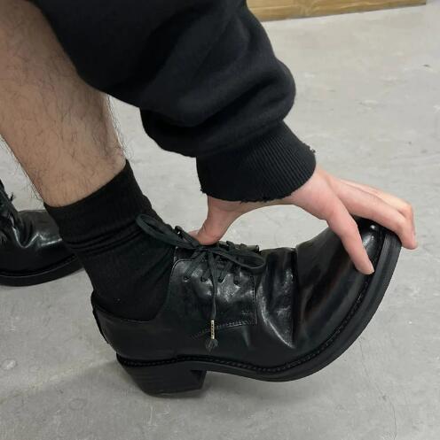 Women Shoes Size 4 In Cm - Uomini caldi di mucca nera in