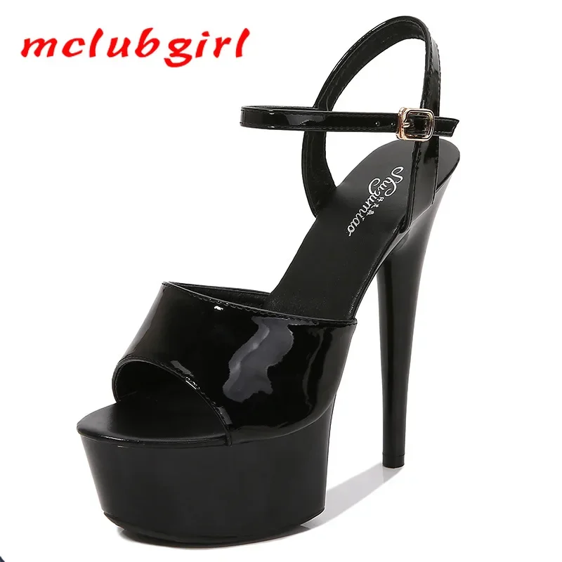 2025 Mclubgirl Moda Donna 15CM - Women Shoes Black recensione e prezzo