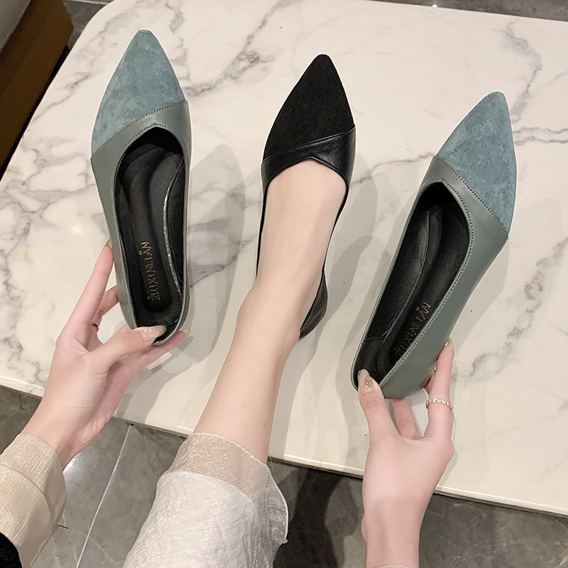 Scarpe piatte in pelle nera da - Women Shoes Black recensione e prezzo
