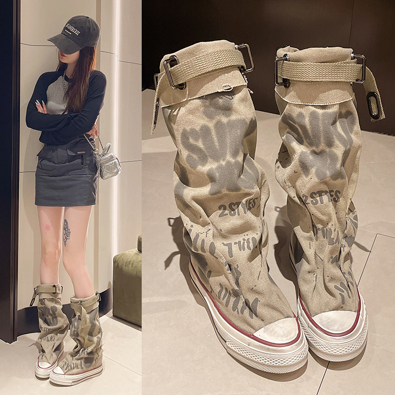 Graffiti Scarpe di tela alte S - Knee High Boots Women recensione e prezzo